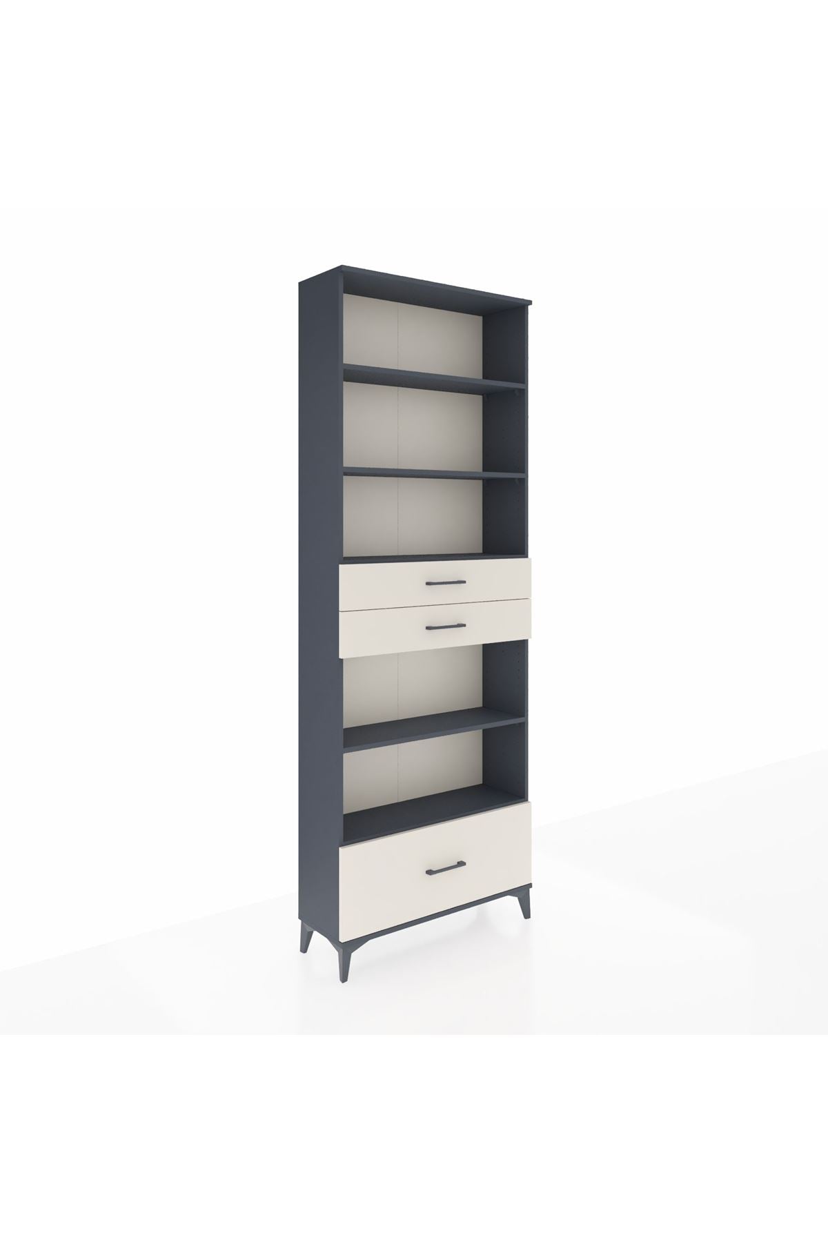 Arges Dolap 5 Raflı 3 Çekmeceli 88x30x243 Antrasit-Aytaşı