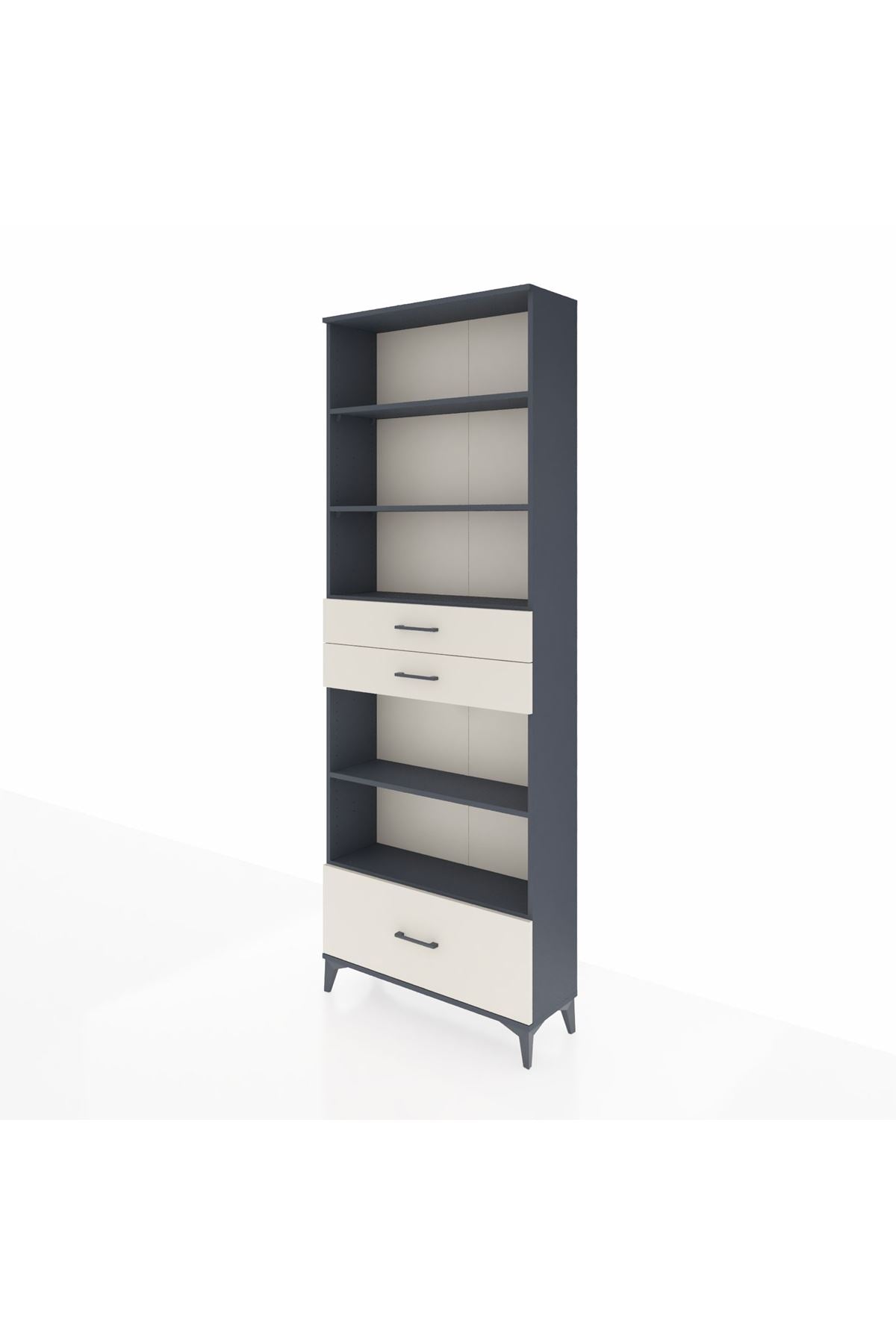 Arges Dolap 5 Raflı 3 Çekmeceli 88x30x243 Antrasit-Aytaşı