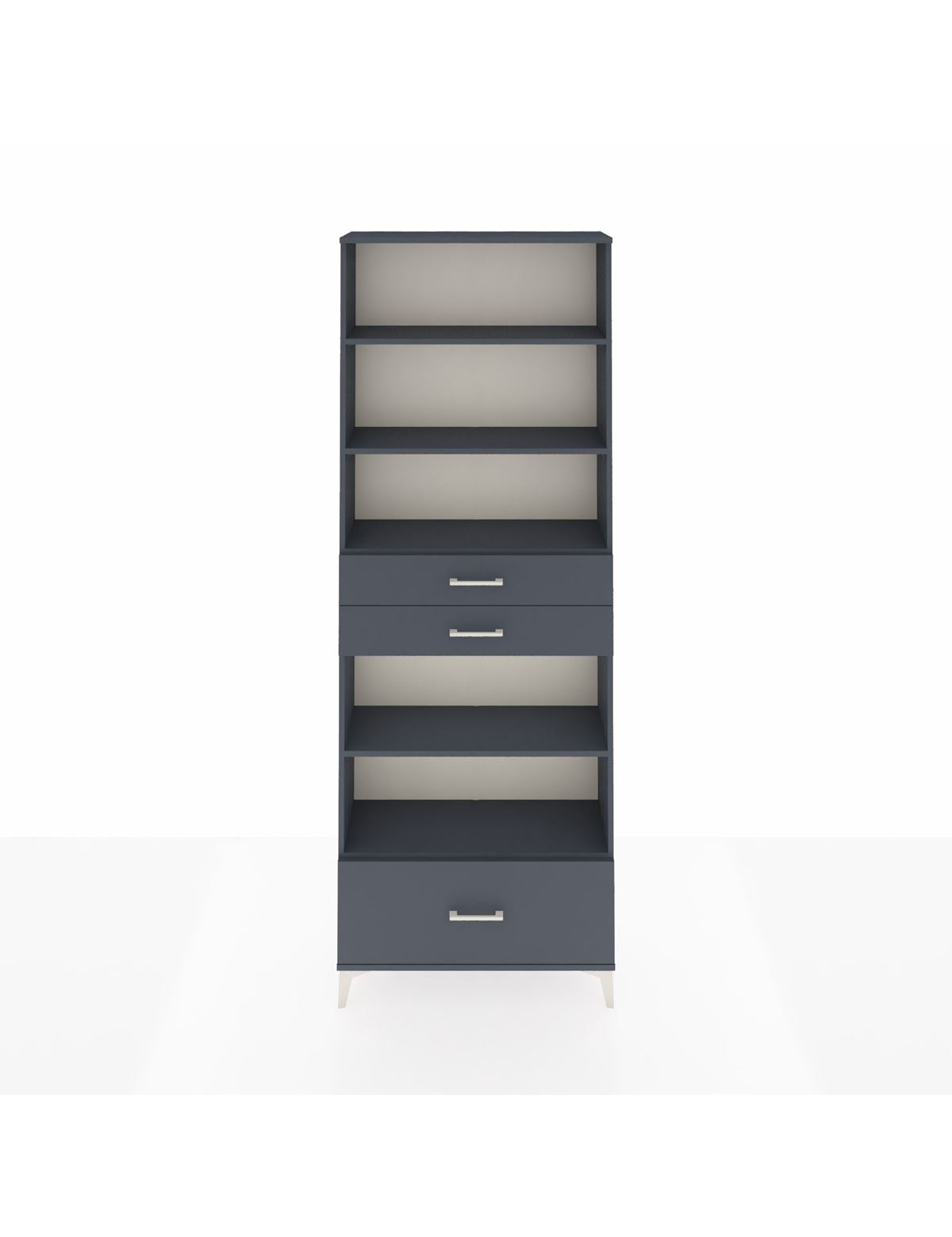 Arges Dolap 5 Raflı 3 Çekmeceli 88x30x243 Antrasit-Antrasit