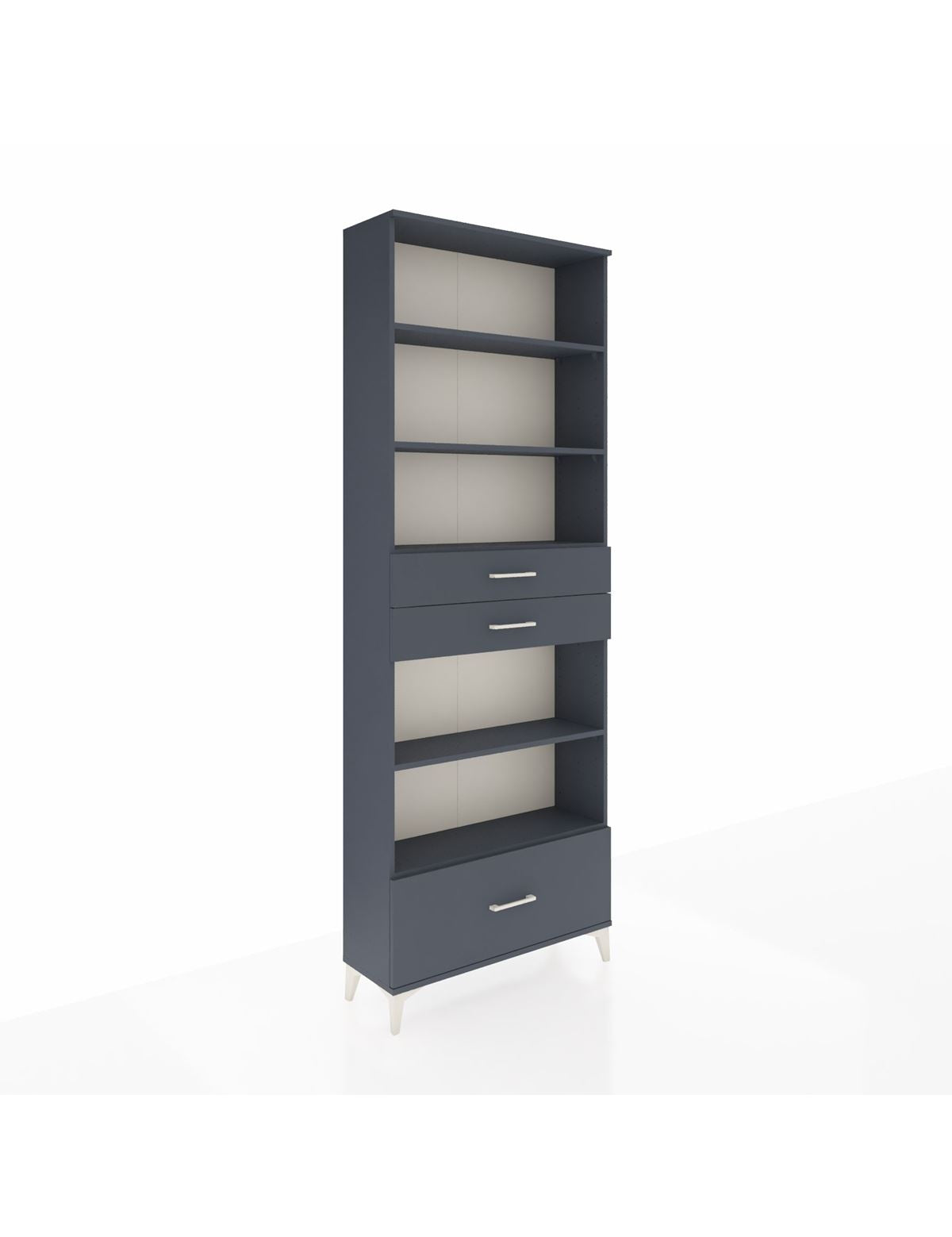 Arges Dolap 5 Raflı 3 Çekmeceli 88x30x243 Antrasit-Antrasit