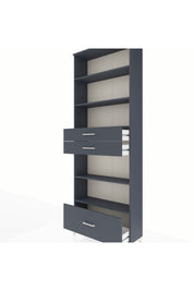 Arges Dolap 5 Raflı 3 Çekmeceli 88x30x243 Antrasit-Antrasit