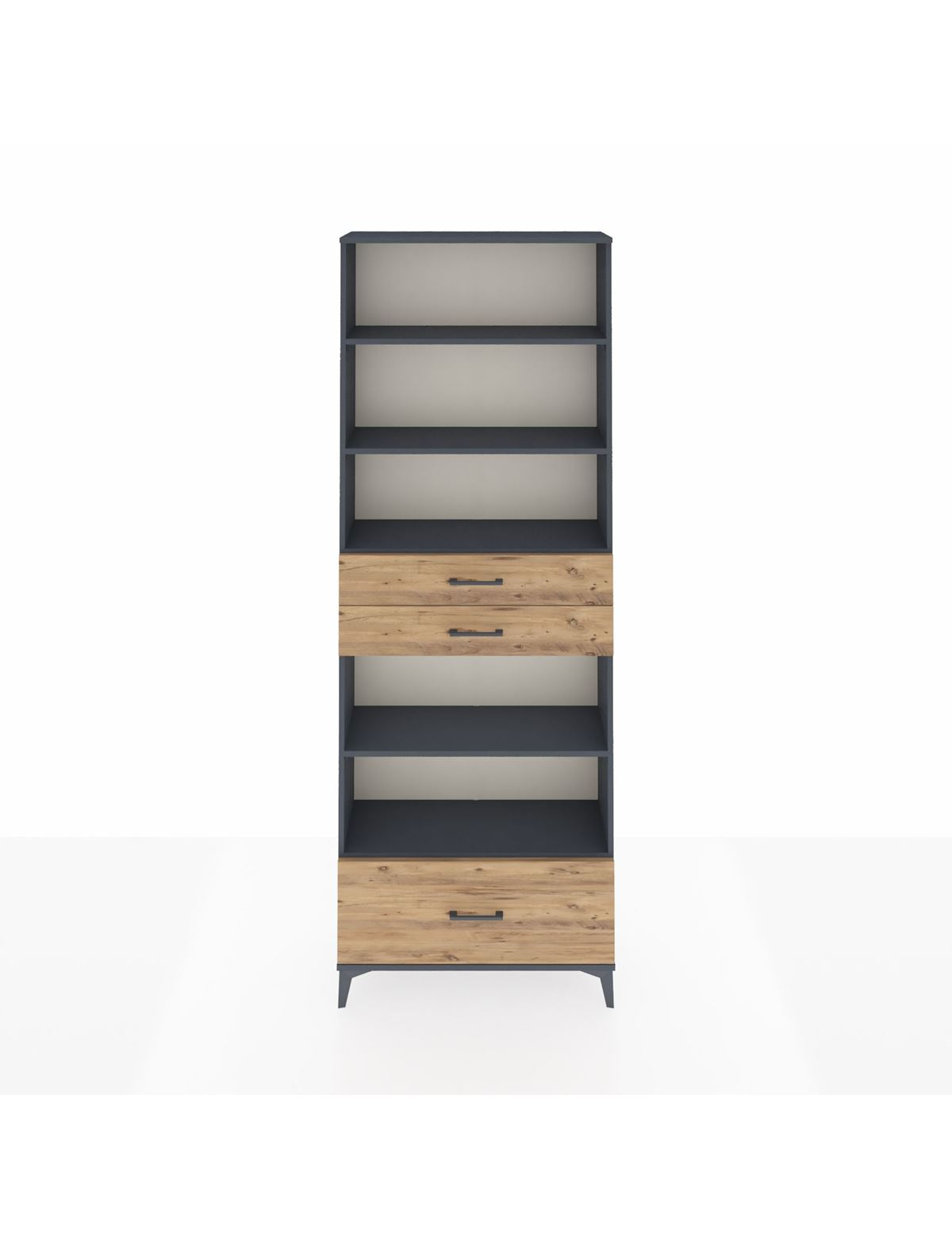 Arges Dolap 5 Raflı 3 Çekmeceli 88x30x243 Antrasit-Çam