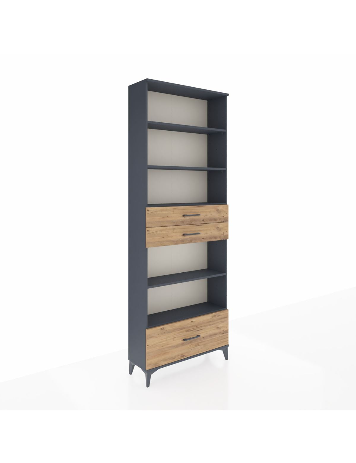 Arges Dolap 5 Raflı 3 Çekmeceli 88x30x243 Antrasit-Çam