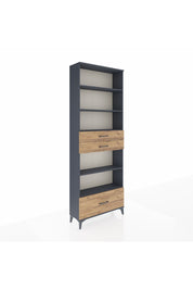 Arges Dolap 5 Raflı 3 Çekmeceli 88x30x243 Antrasit-Çam