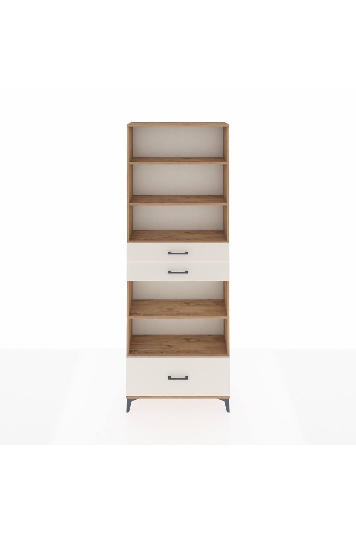 Arges Dolap 5 Raflı 3 Çekmeceli 88x30x243 Çam-Aytaşı