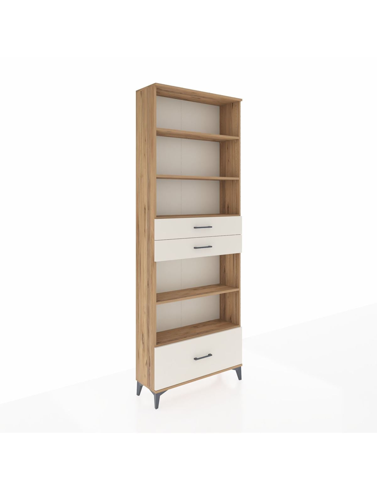 Arges Dolap 5 Raflı 3 Çekmeceli 88x30x243 Çam-Aytaşı