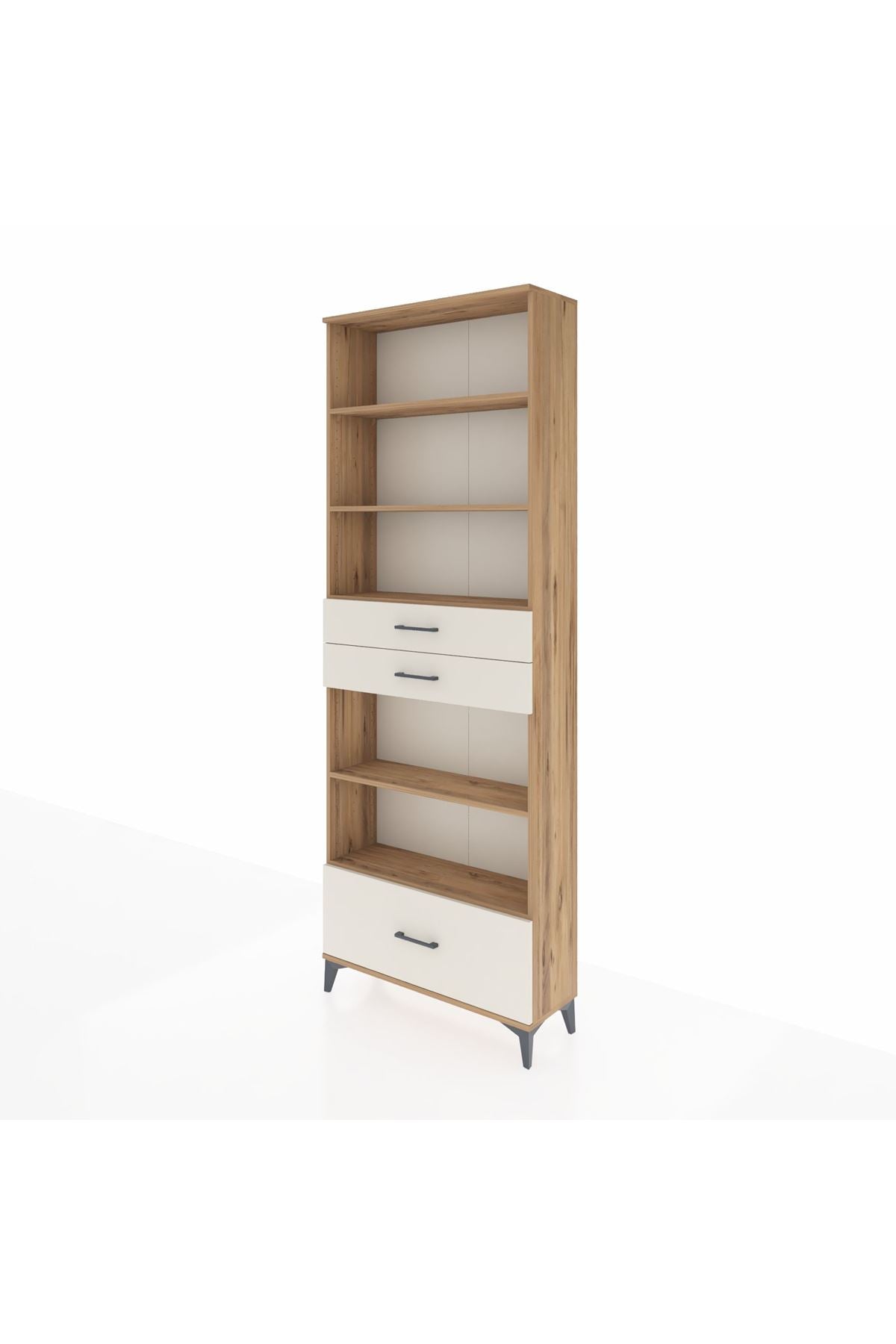 Arges Dolap 5 Raflı 3 Çekmeceli 88x30x243 Çam-Aytaşı