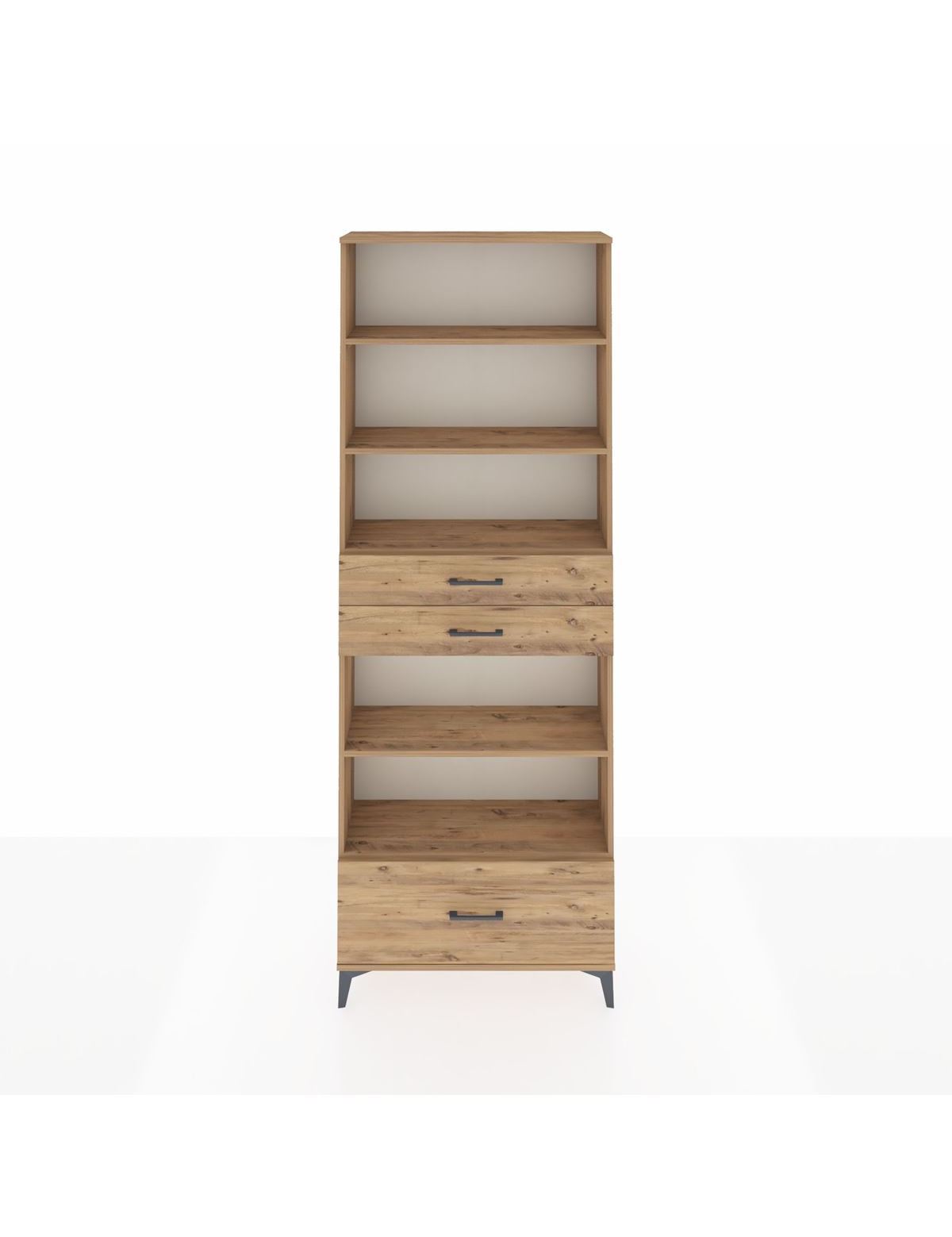 Arges Dolap 5 Raflı 3 Çekmeceli 88x30x243 Çam-Çam