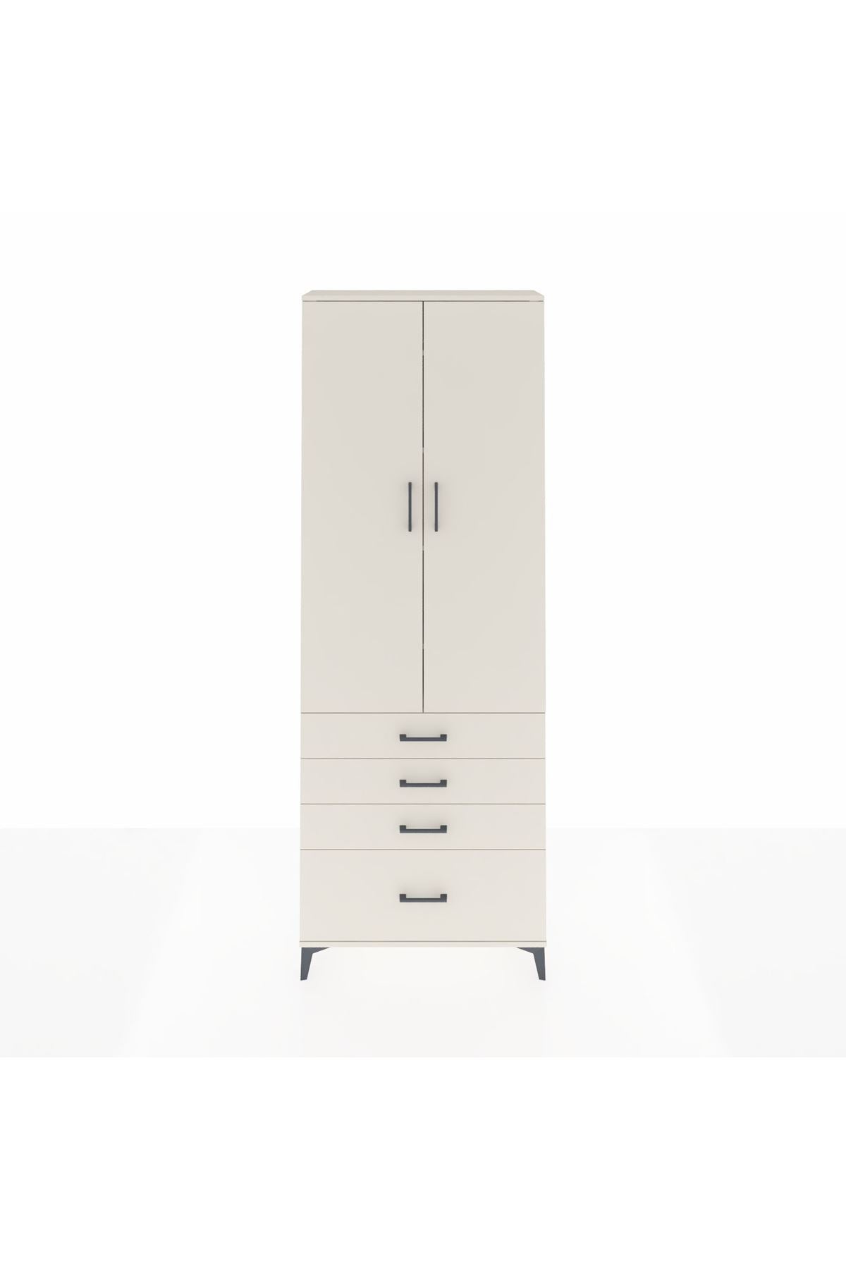 Arges Dolap 5 Raflı 4 Çekmeceli 2 Kapaklı 88x30x243 Aytaşı-Aytaşı