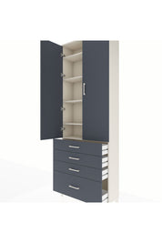 Arges Dolap 5 Raflı 4 Çekmeceli 2 Kapaklı 88x30x243 Aytaşı-Antrasit