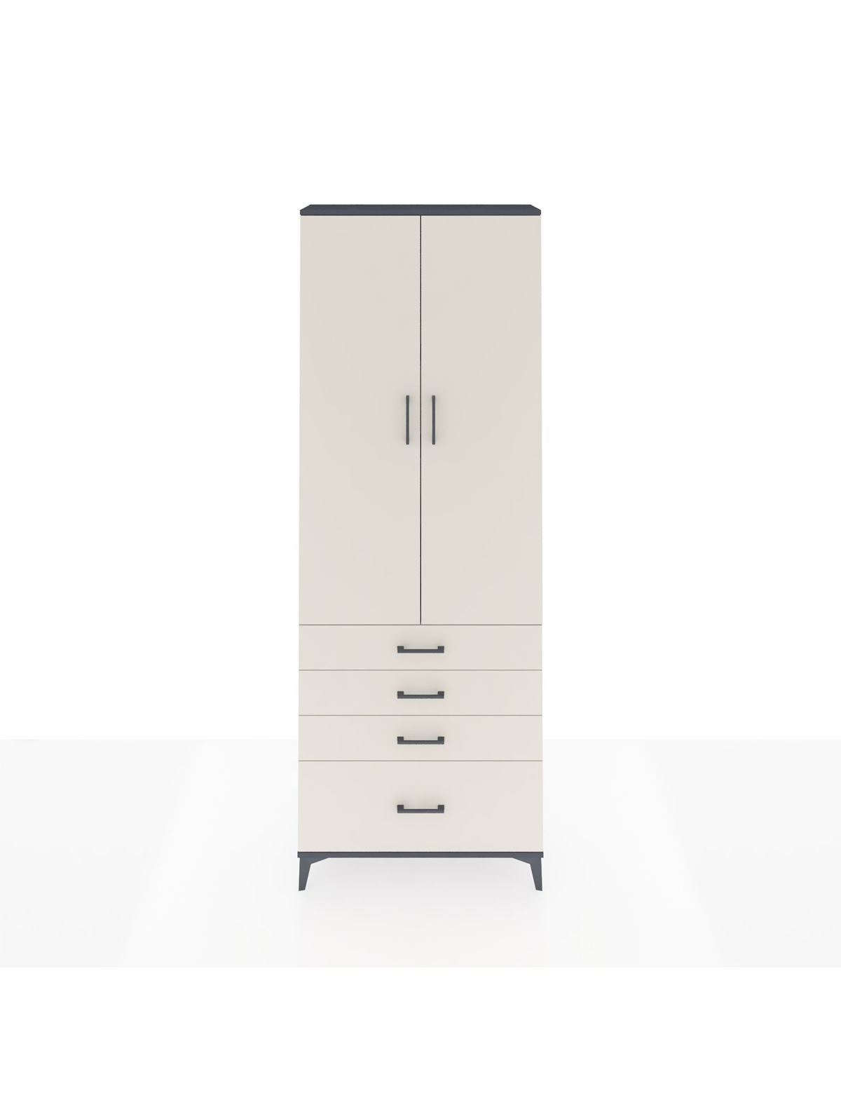 Arges Dolap 5 Raflı 4 Çekmeceli 2 Kapaklı 88x30x243 Antrasit-Aytaşı