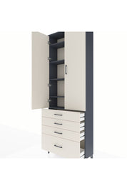 Arges Dolap 5 Raflı 4 Çekmeceli 2 Kapaklı 88x30x243 Antrasit-Aytaşı