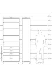 Arges Dolap 5 Raflı 4 Çekmeceli 88x30x243 Aytaşı-Aytaşı