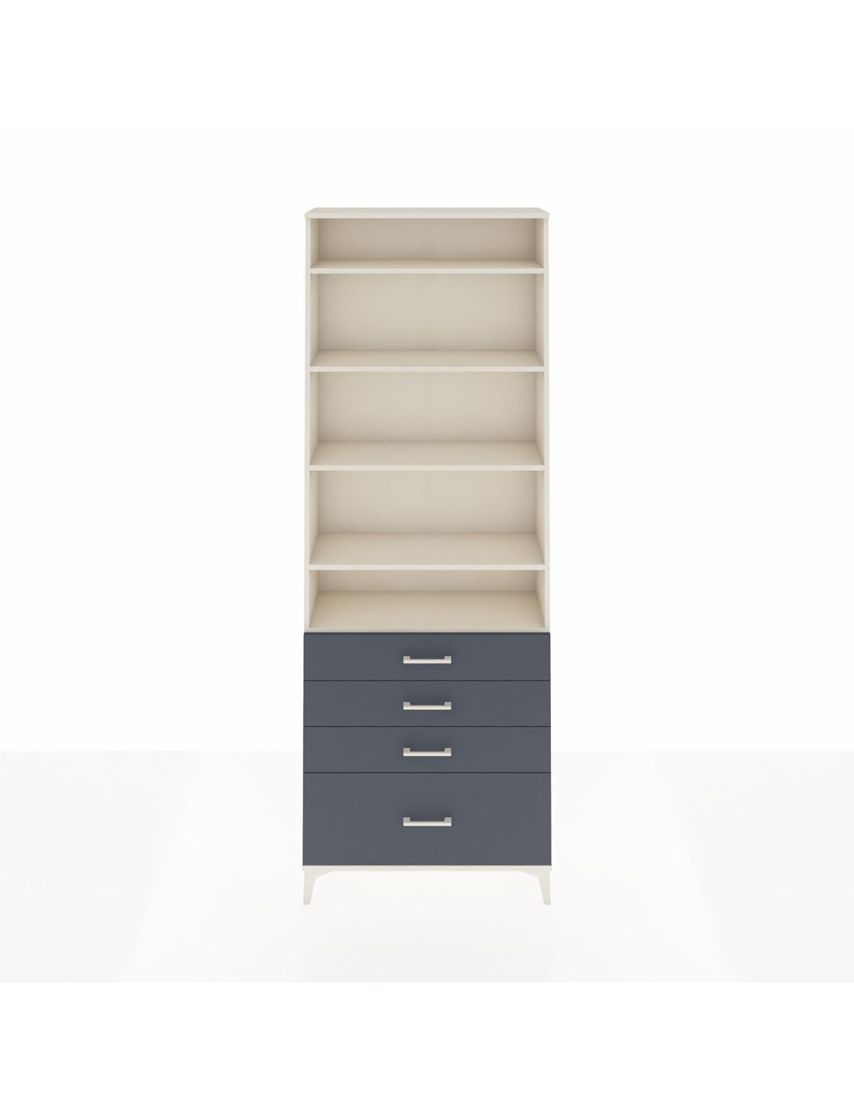 Arges Dolap 5 Raflı 4 Çekmeceli 88x30x243 Aytaşı-Antrasit