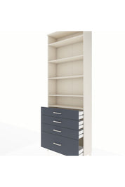 Arges Dolap 5 Raflı 4 Çekmeceli 88x30x243 Aytaşı-Antrasit