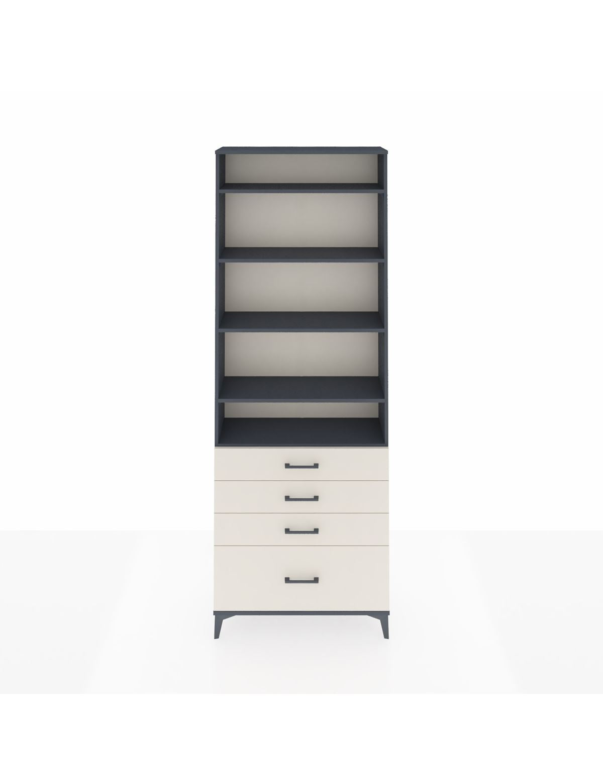 Arges Dolap 5 Raflı 4 Çekmeceli 88x30x243 Antrasit-Aytaşı