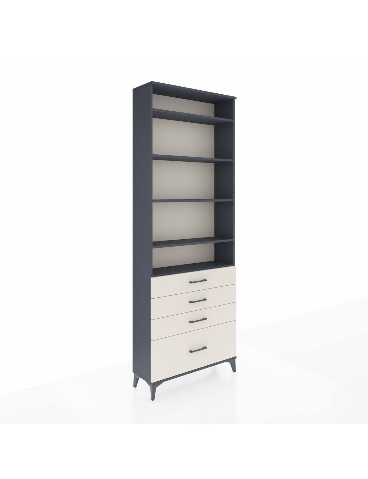 Arges Dolap 5 Raflı 4 Çekmeceli 88x30x243 Antrasit-Aytaşı