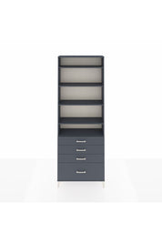 Arges Dolap 5 Raflı 4 Çekmeceli 88x30x243 Antrasit-Antrasit