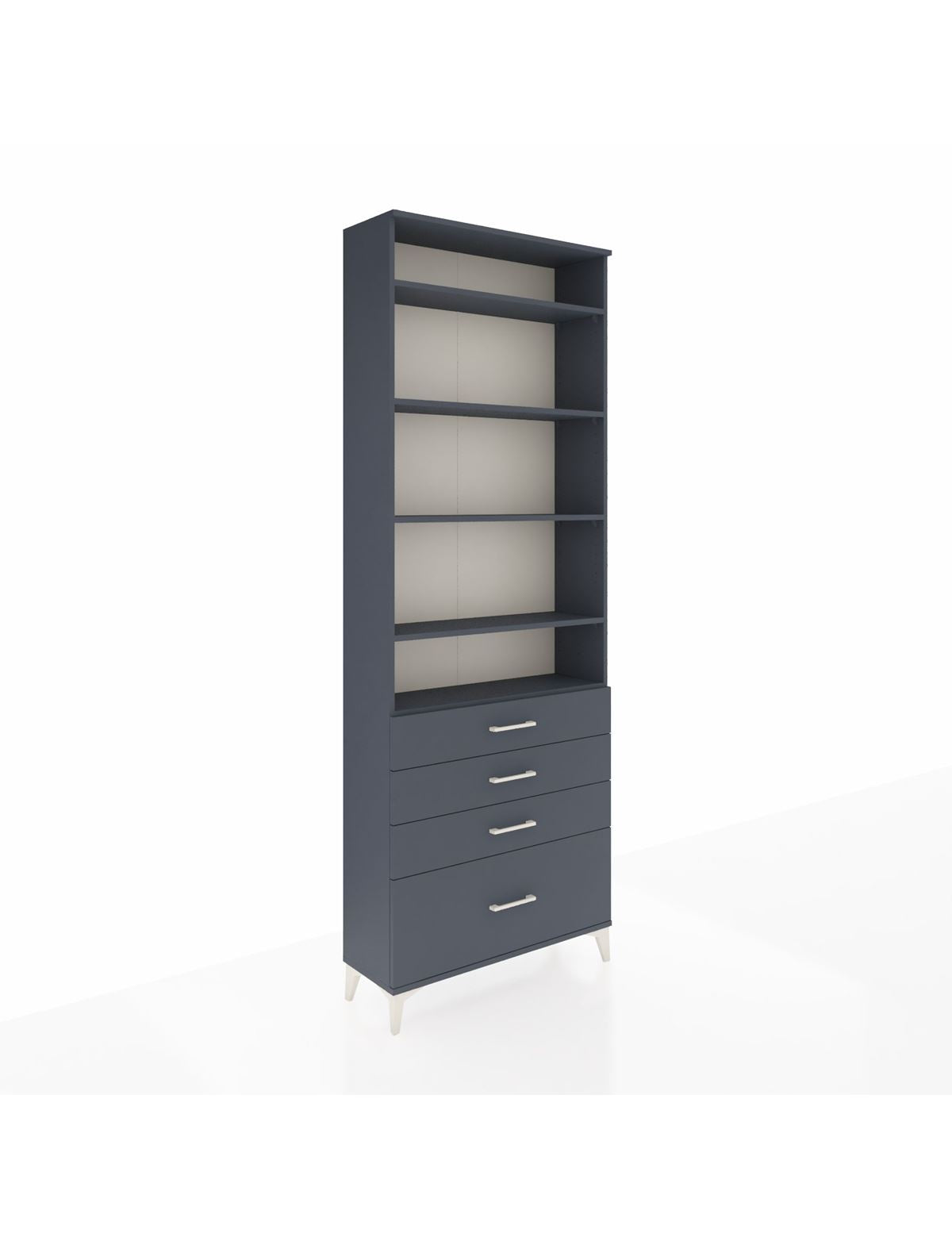 Arges Dolap 5 Raflı 4 Çekmeceli 88x30x243 Antrasit-Antrasit