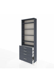 Arges Dolap 5 Raflı 4 Çekmeceli 88x30x243 Antrasit-Antrasit