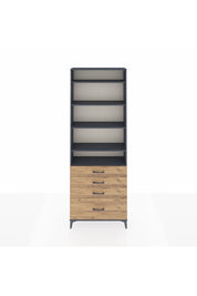Arges Dolap 5 Raflı 4 Çekmeceli 88x30x243 Antrasit-Çam