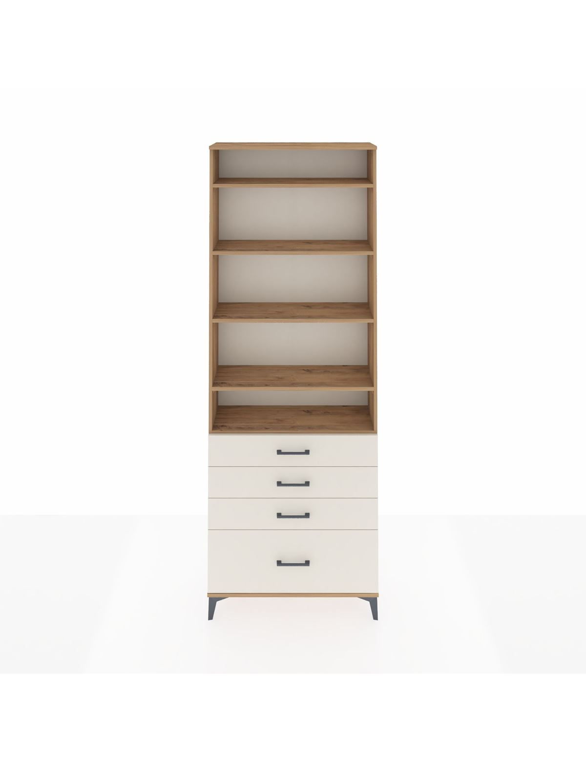 Arges Dolap 5 Raflı 4 Çekmeceli 88x30x243 Çam-Aytaşı