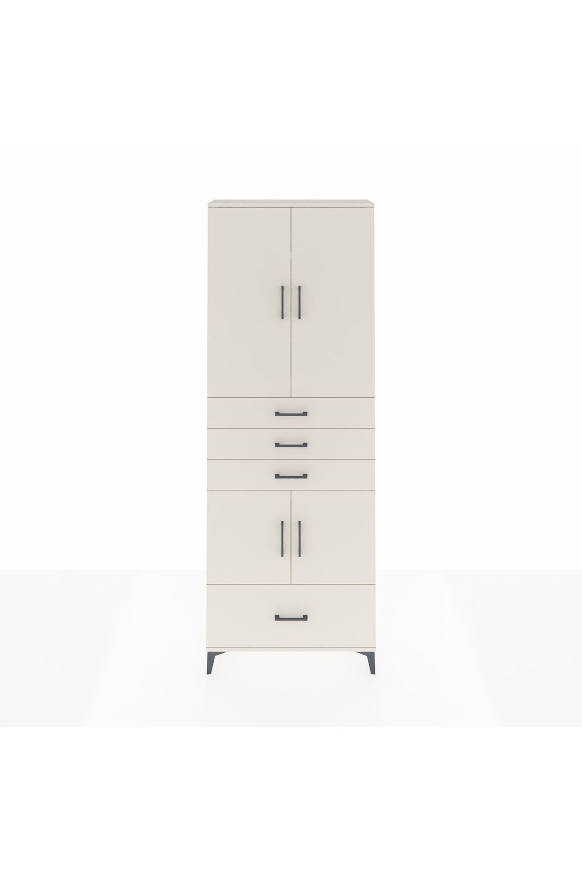 Arges Dolap 5 Raflı 4 Çekmeceli 4 Kapaklı 88x30x243 Aytaşı-Aytaşı