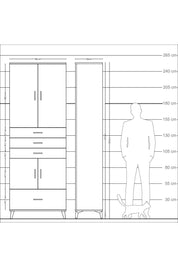 Arges Dolap 5 Raflı 4 Çekmeceli 4 Kapaklı 88x30x243 Aytaşı-Aytaşı