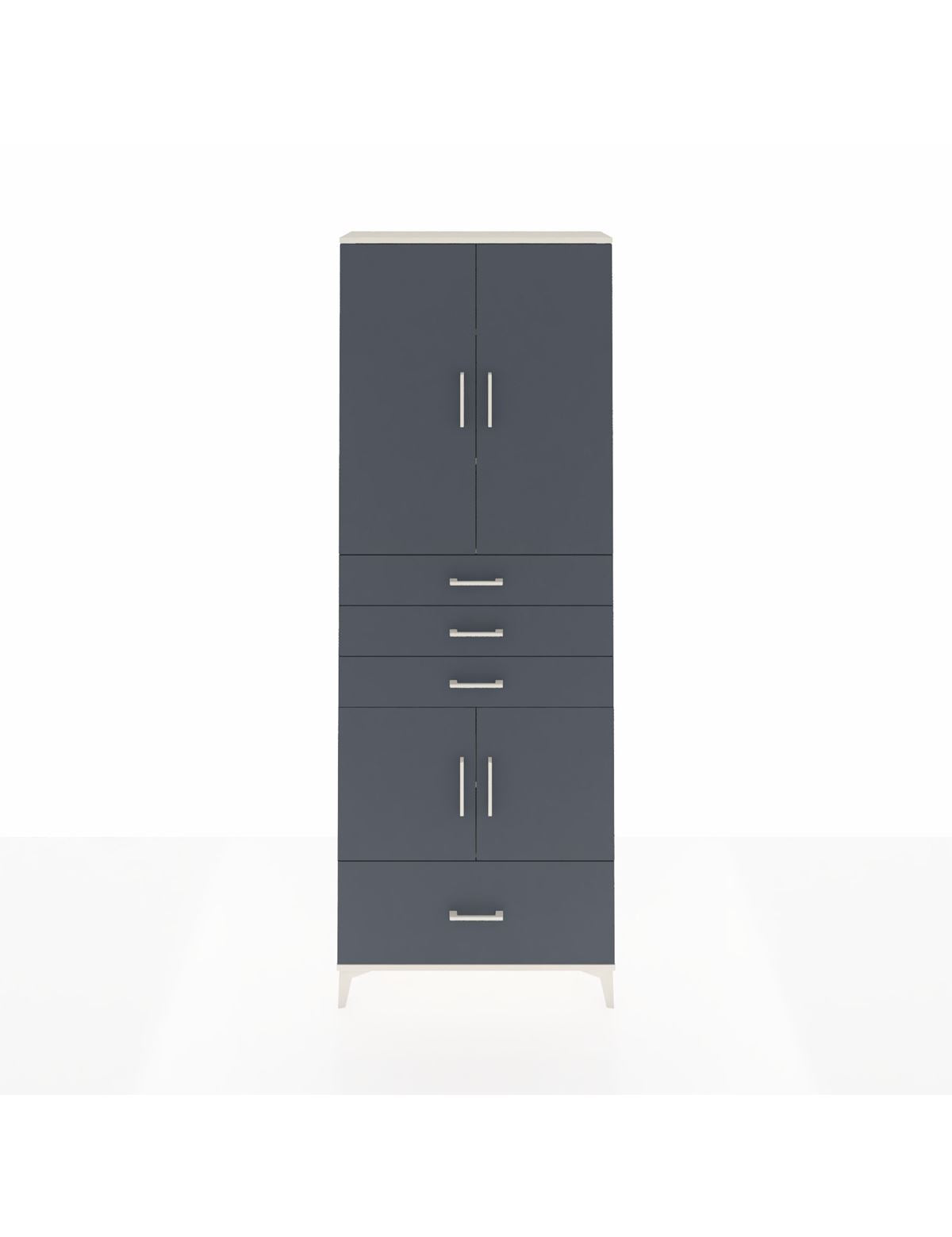 Arges Dolap 5 Raflı 4 Çekmeceli 4 Kapaklı 88x30x243 Aytaşı-Antrasit