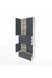 Arges Dolap 5 Raflı 4 Çekmeceli 4 Kapaklı 88x30x243 Aytaşı-Antrasit