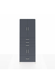 Arges Dolap 5 Raflı 4 Çekmeceli 4 Kapaklı 88x30x243 Antrasit-Antrasit