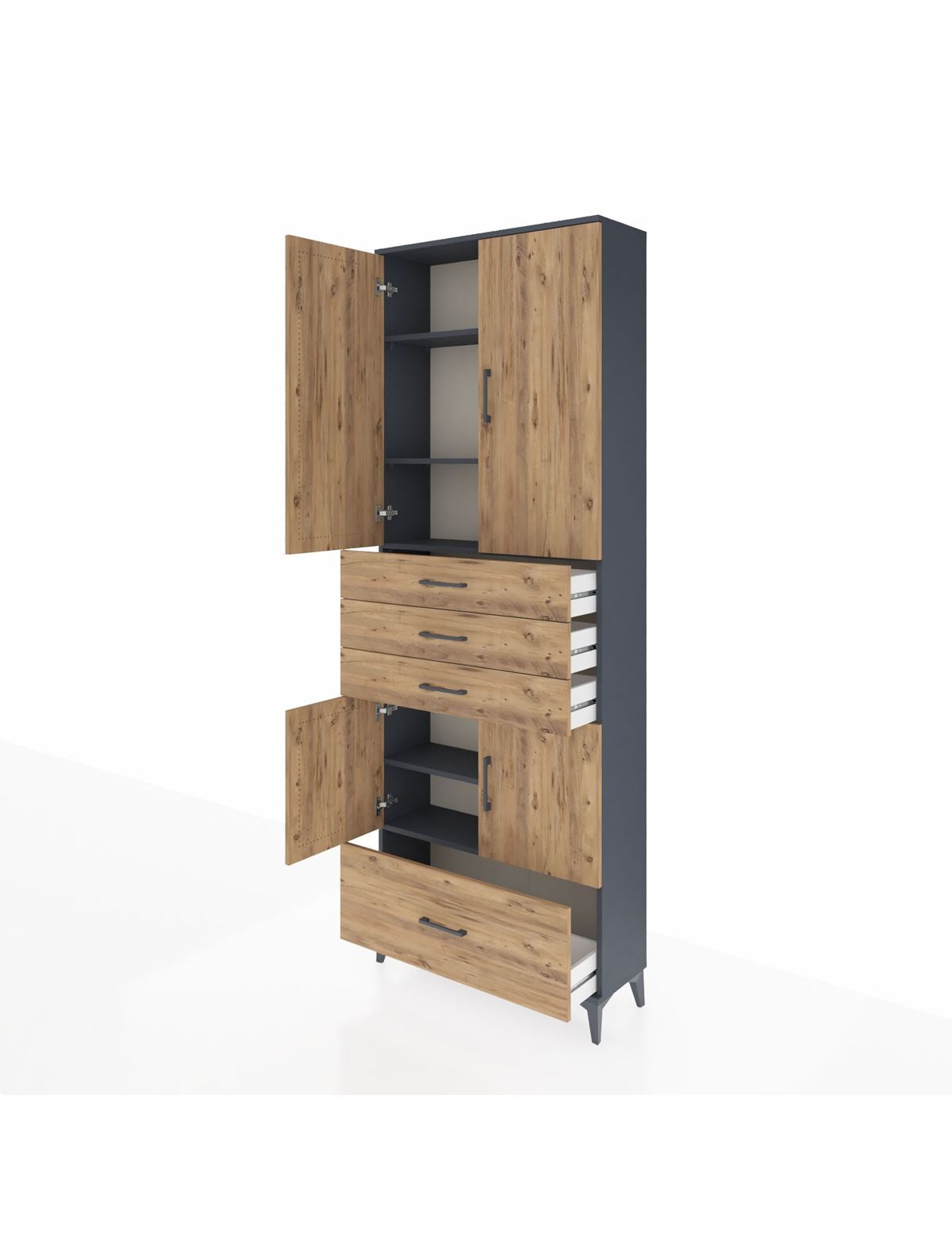 Arges Dolap 5 Raflı 4 Çekmeceli 4 Kapaklı 88x30x243 - S33M017V6A