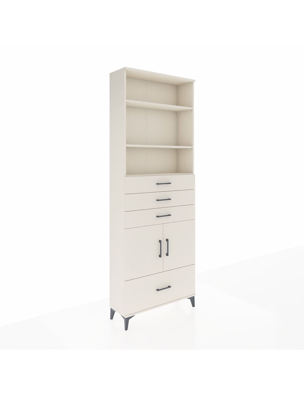 Arges Dolap 5 Raflı 4 Çekmeceli 2 Kapaklı 88x30x243 Aytaşı-Aytaşı