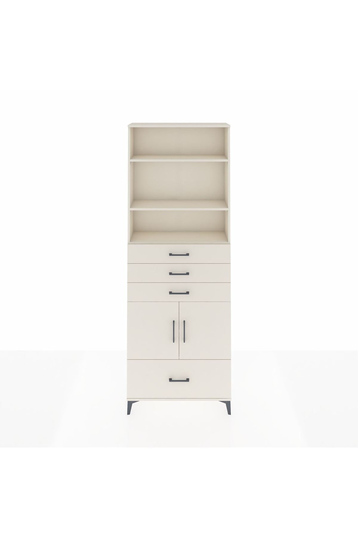 Arges Dolap 5 Raflı 4 Çekmeceli 2 Kapaklı 88x30x243 Aytaşı-Aytaşı