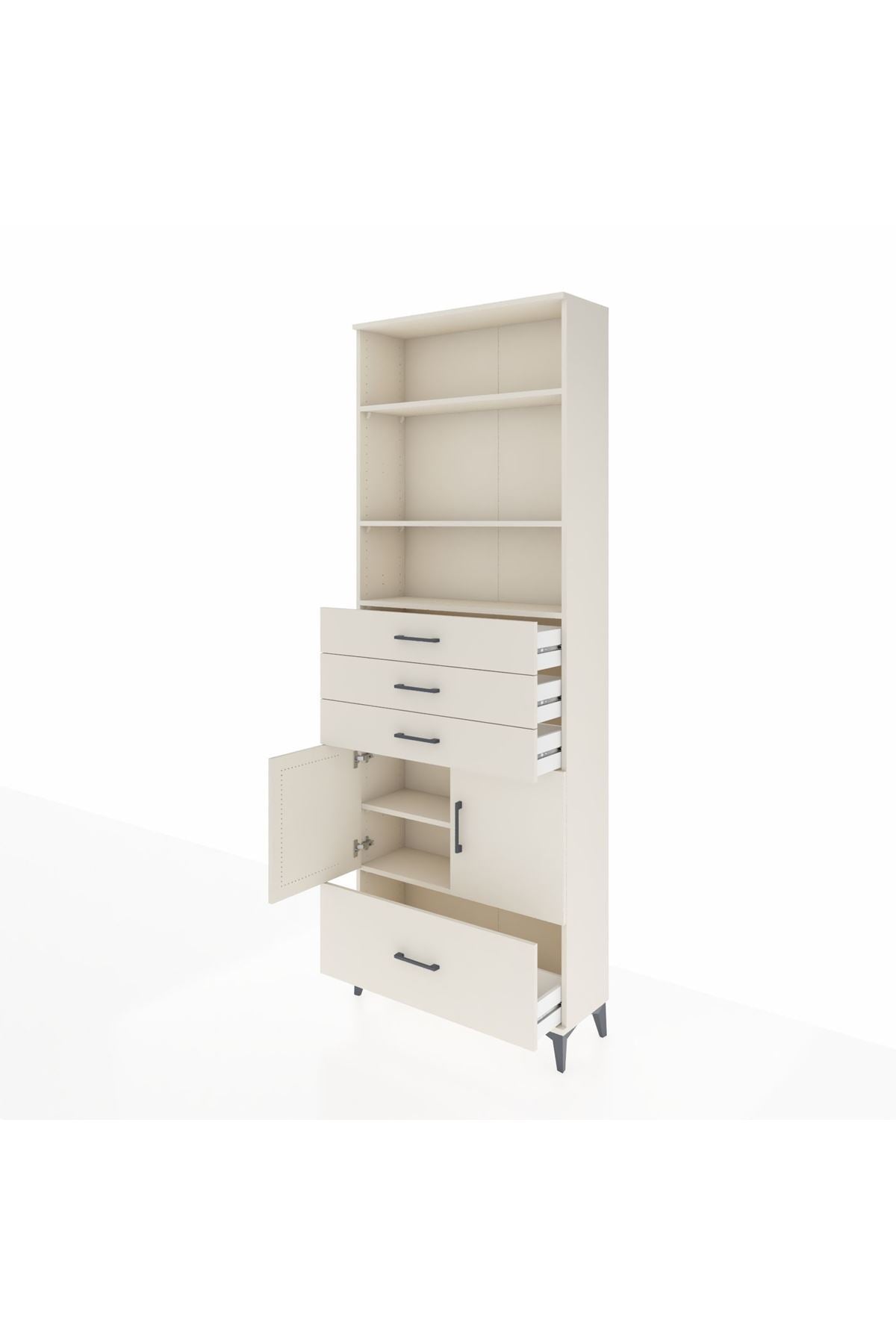 Arges Dolap 5 Raflı 4 Çekmeceli 2 Kapaklı 88x30x243 Aytaşı-Aytaşı