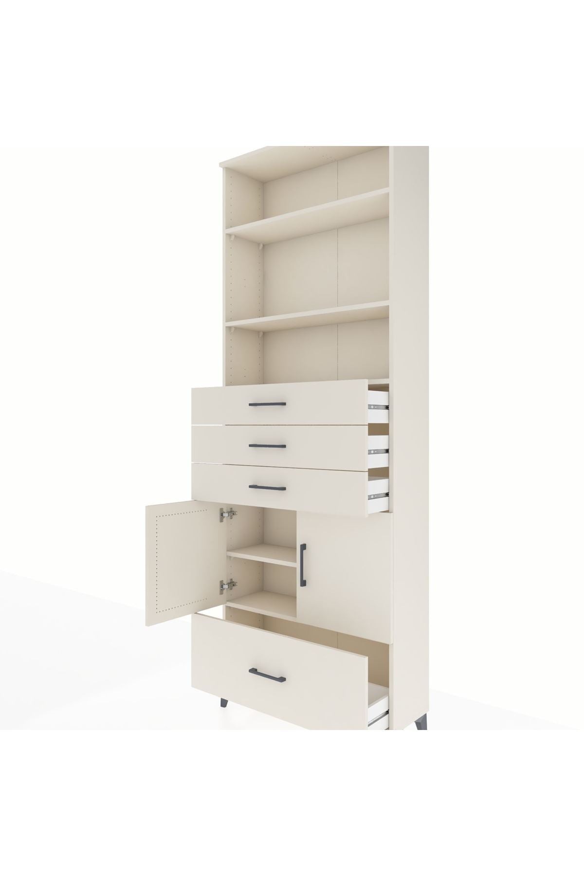 Arges Dolap 5 Raflı 4 Çekmeceli 2 Kapaklı 88x30x243 Aytaşı-Aytaşı