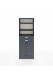 Arges Dolap 5 Raflı 4 Çekmeceli 2 Kapaklı 88x30x243 Antrasit-Antrasit