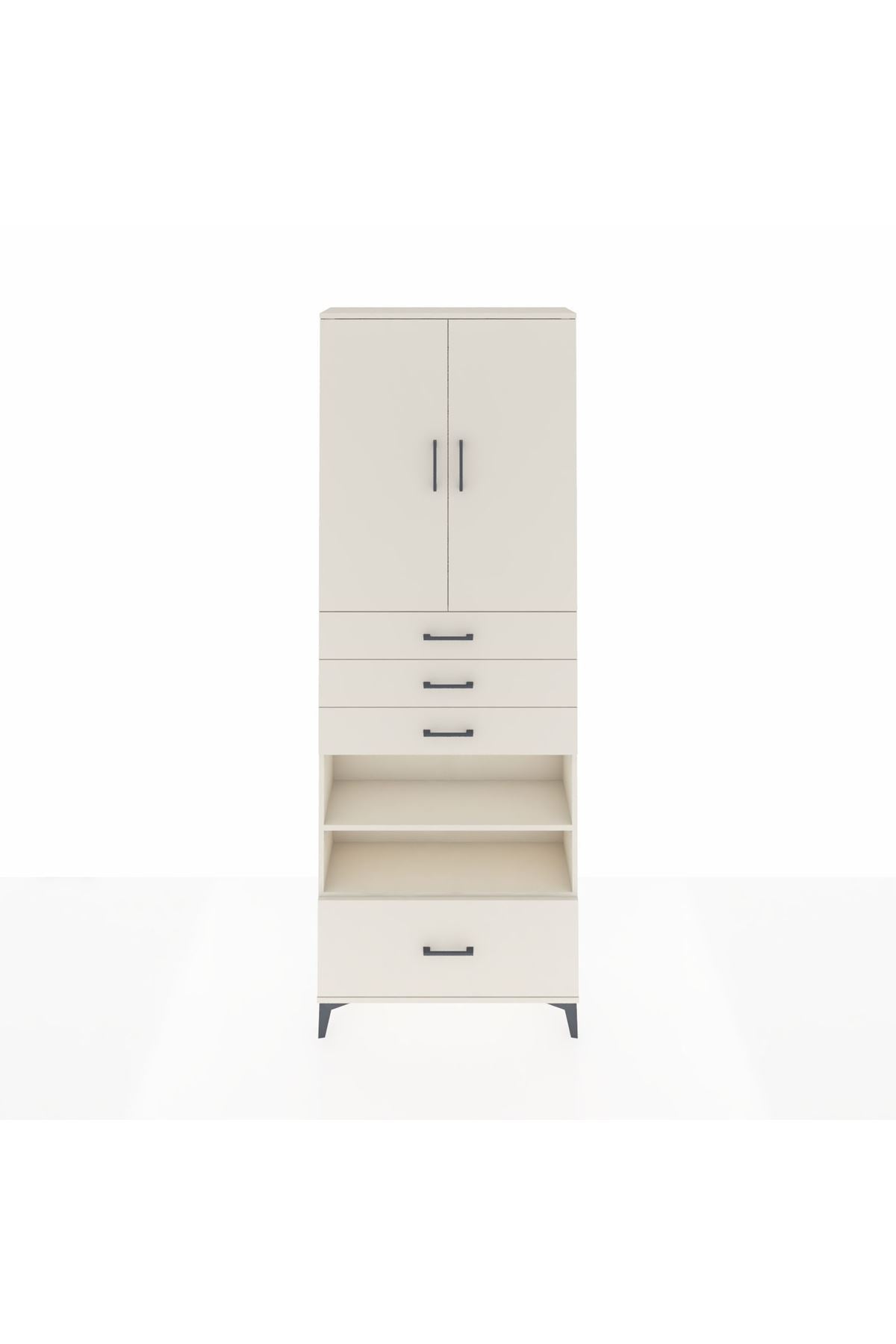 Arges Dolap 5 Raflı 4 Çekmeceli 2 Kapaklı 88x30x243 Aytaşı-Aytaşı