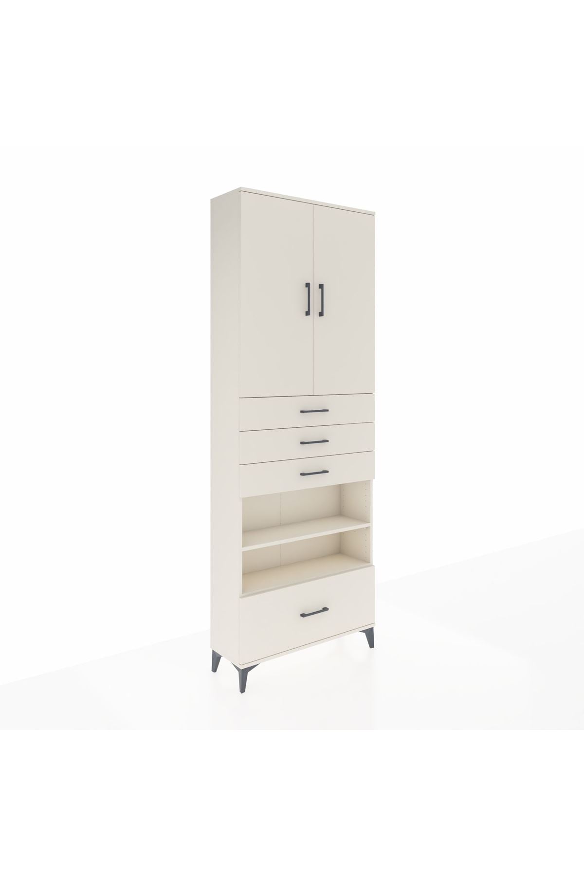 Arges Dolap 5 Raflı 4 Çekmeceli 2 Kapaklı 88x30x243 Aytaşı-Aytaşı