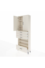 Arges Dolap 5 Raflı 4 Çekmeceli 2 Kapaklı 88x30x243 Aytaşı-Aytaşı