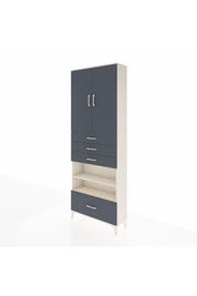 Arges Dolap 5 Raflı 4 Çekmeceli 2 Kapaklı 88x30x243 Aytaşı-Antrasit