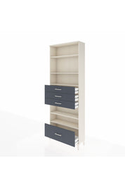 Arges Dolap 5 Raflı 4 Çekmeceli 88x30x243 Aytaşı-Antrasit