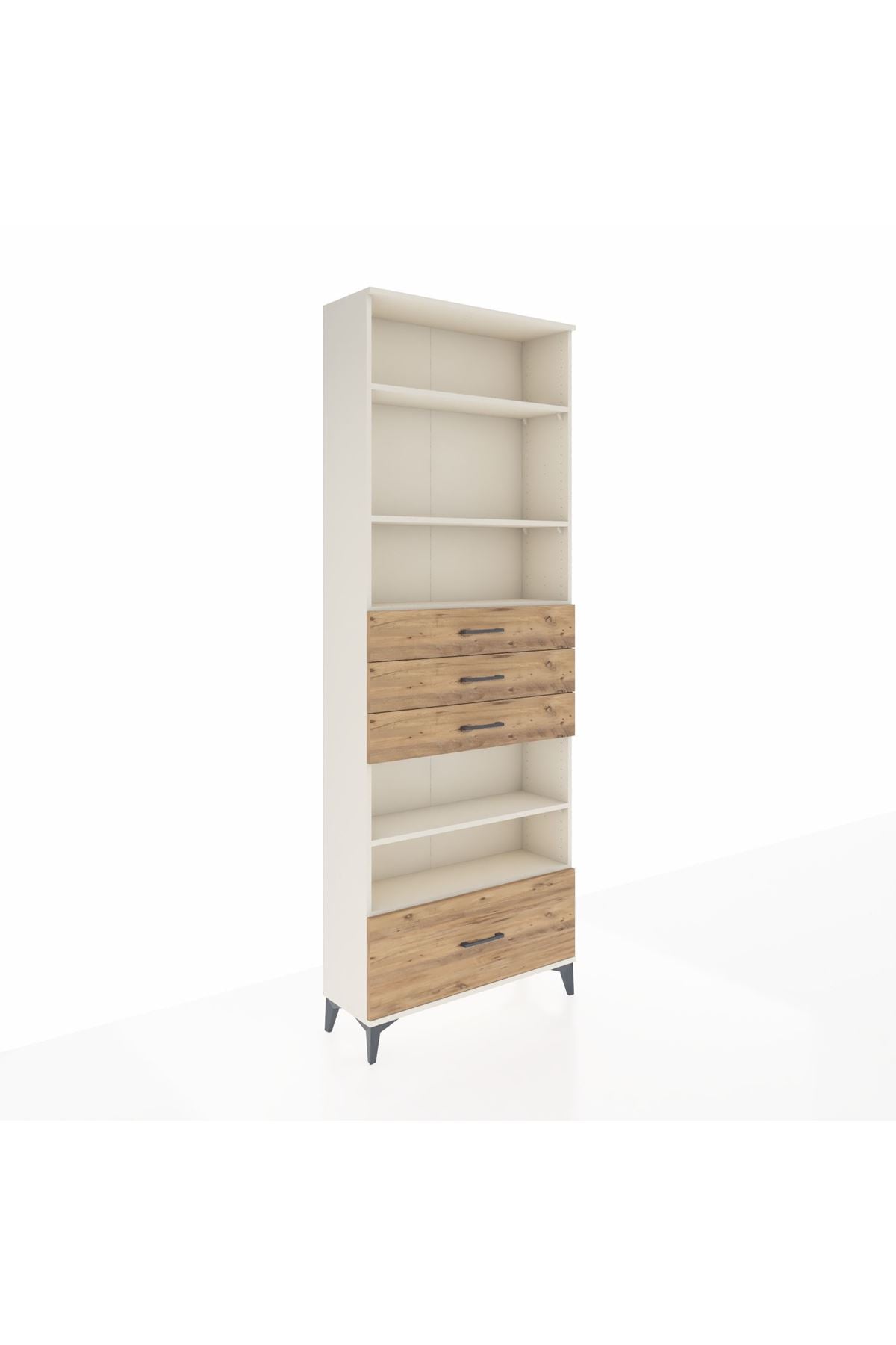 Arges Dolap 5 Raflı 4 Çekmeceli 88x30x243 Aytaşı-Çam