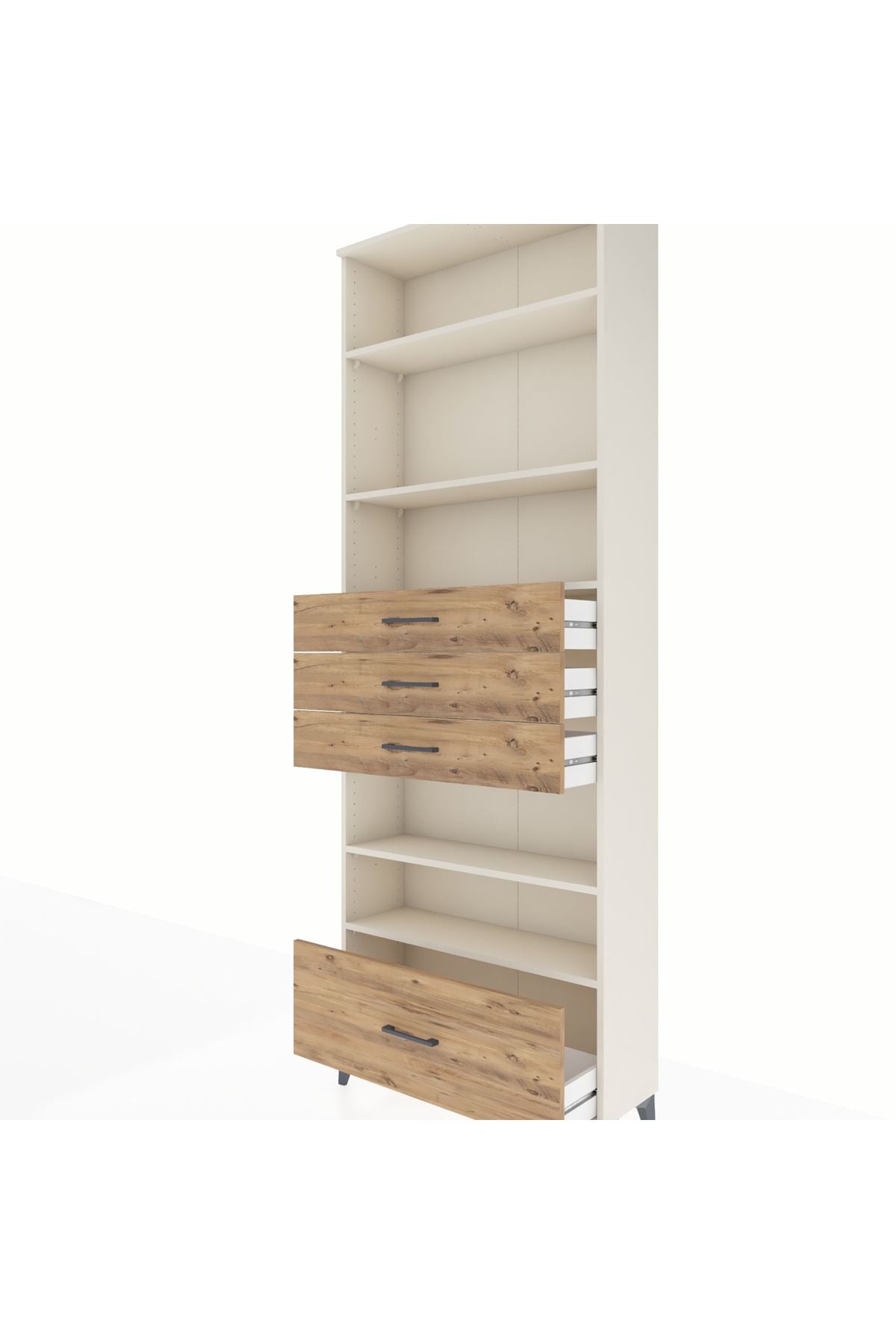 Arges Dolap 5 Raflı 4 Çekmeceli 88x30x243 Aytaşı-Çam