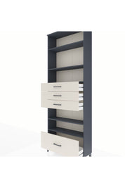 Arges Dolap 5 Raflı 4 Çekmeceli 88x30x243 Antrasit-Aytaşı