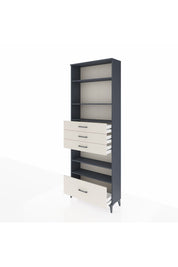 Arges Dolap 5 Raflı 4 Çekmeceli 88x30x243 Antrasit-Aytaşı