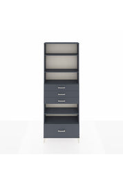 Arges Dolap 5 Raflı 4 Çekmeceli 88x30x243 Antrasit-Antrasit