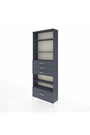 Arges Dolap 5 Raflı 4 Çekmeceli 88x30x243 Antrasit-Antrasit