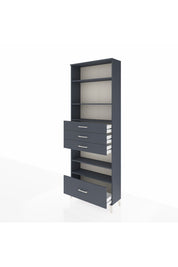 Arges Dolap 5 Raflı 4 Çekmeceli 88x30x243 Antrasit-Antrasit