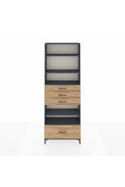 Arges Dolap 5 Raflı 4 Çekmeceli 88x30x243 Antrasit-Çam